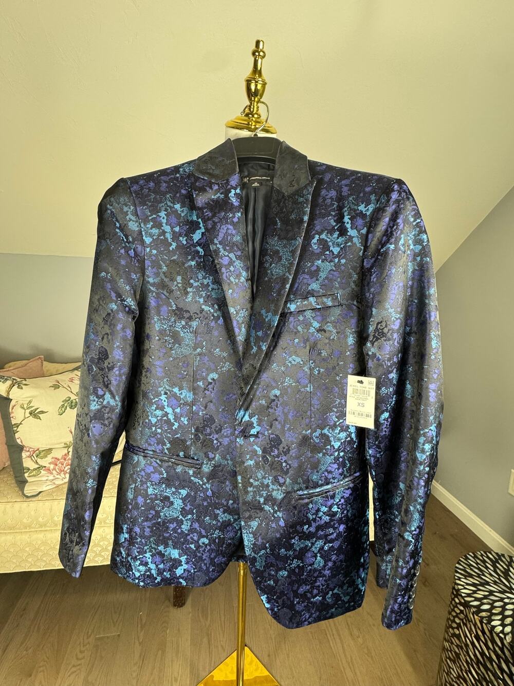 INC Men’s Midnight Vegas Glam Jewel Tone Dinner Jacket Blazer XS NWT
